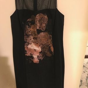 Black copper cocktail dress